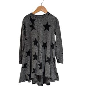 Nununu Gray Star Long Sleeve Dress - size 4-5